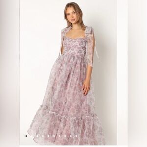 Petal & Pup Purple Floral Midi Dress - Bump Friendly - Adjustable Straps